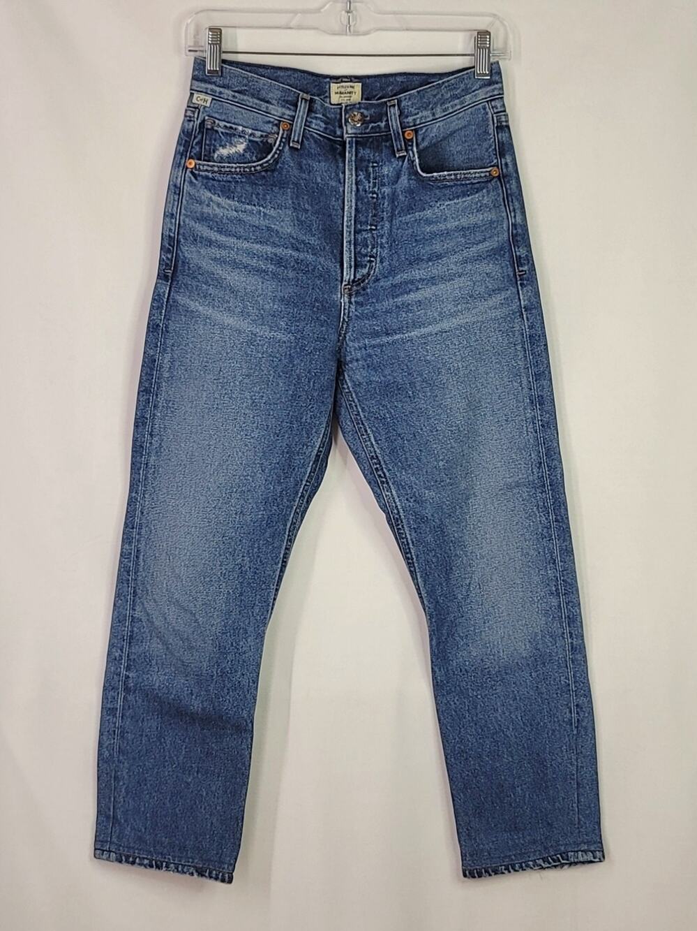 CITIZENS OF HUMANITY Charlotte High-Rise Straight Crop Distressed Jeans Size 24